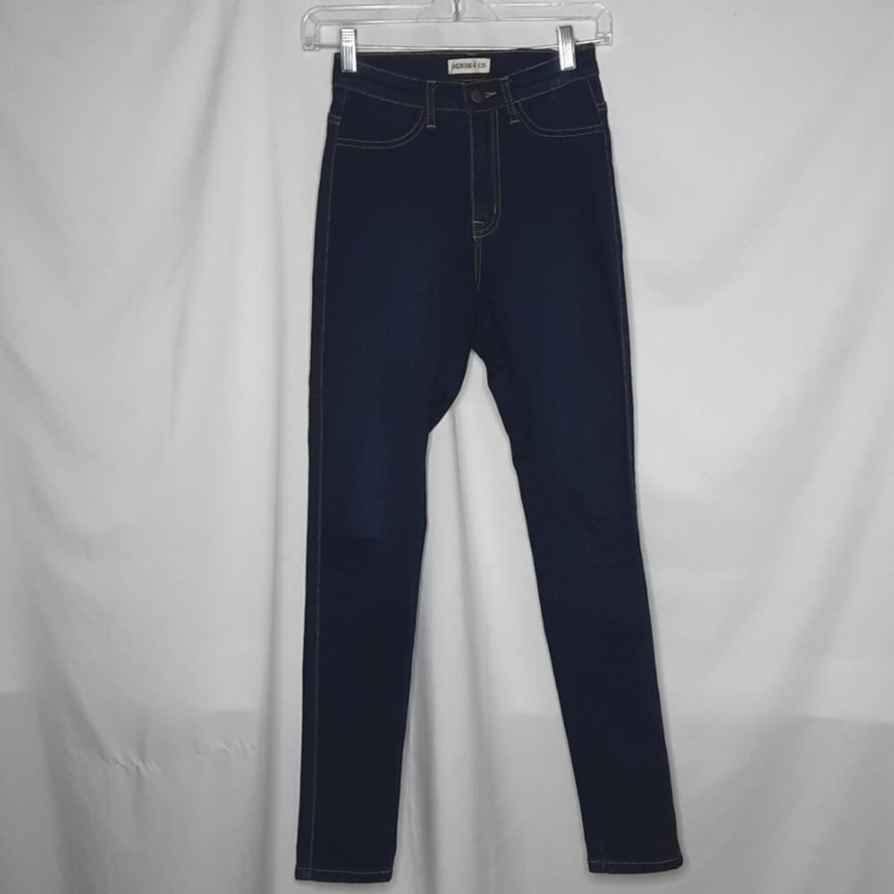 Denim4Us Women's High Rise Skinny Jeans Dark Wash Jr3